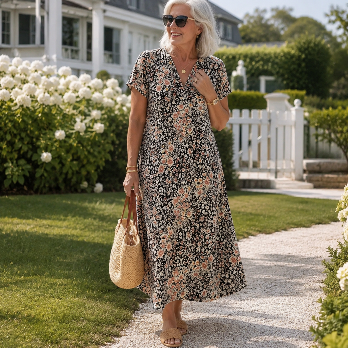 Collared Short Sleeve Floral Button Front Midi Dress 8