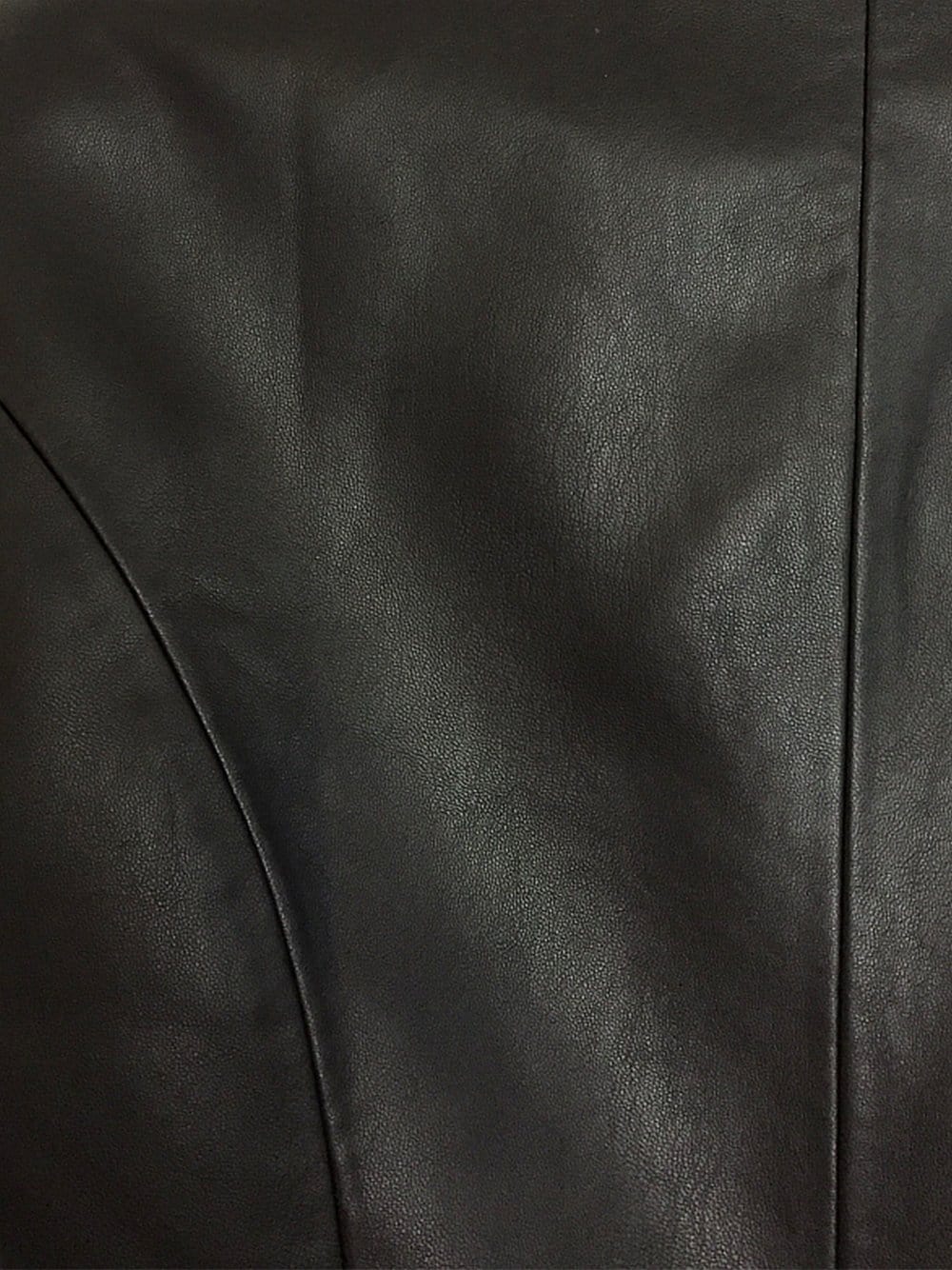 Black Peak Lapel Double-Breasted Gold Button Leather Blazer