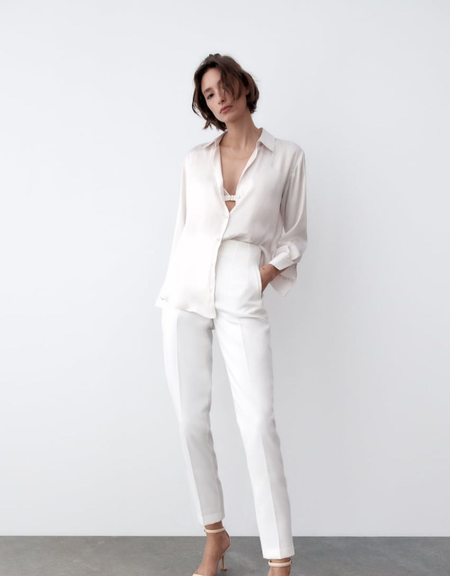 Tailored Pleat High Waist Pants