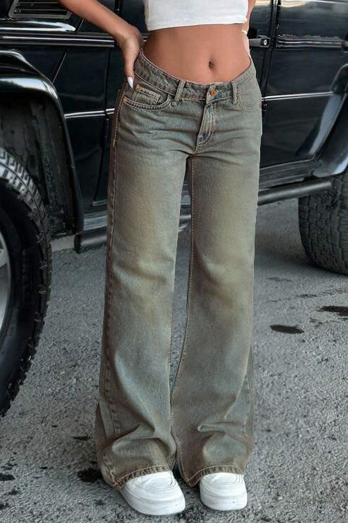 Distressed Washed Blue Jeans