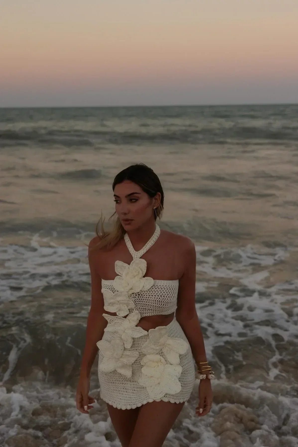 Lisandra Knit Flower Dress