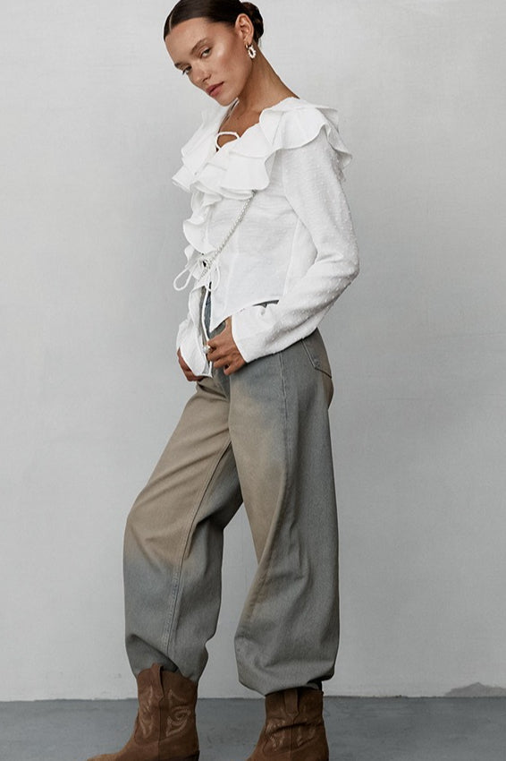 Long Sleeve Ruffle Blouse