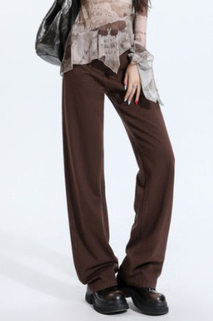 Casual Fleece Lined High Waist Straight Jeans