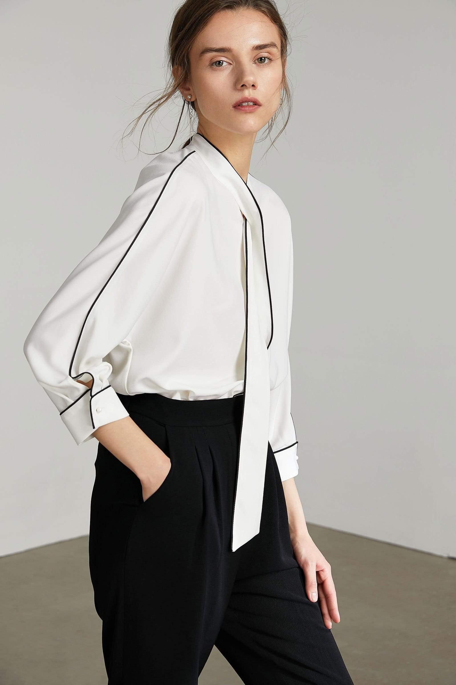 Bolt White Contrast Top