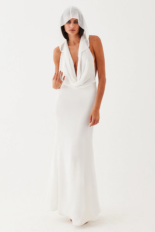 Hooded Deep V Backless Bodycon Dress 6