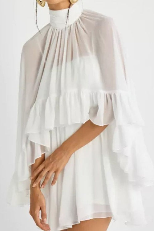 Sheer Mesh Cover Up Top Cami Maxi Dress Set