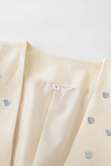 Rivet Detail Casual VNeck Blazer