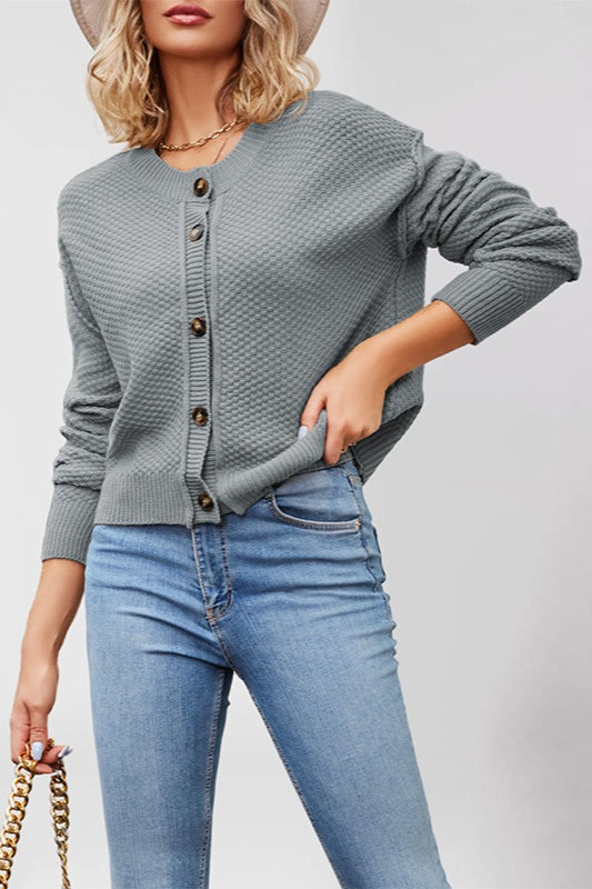 Single Breasted Knit Sweater