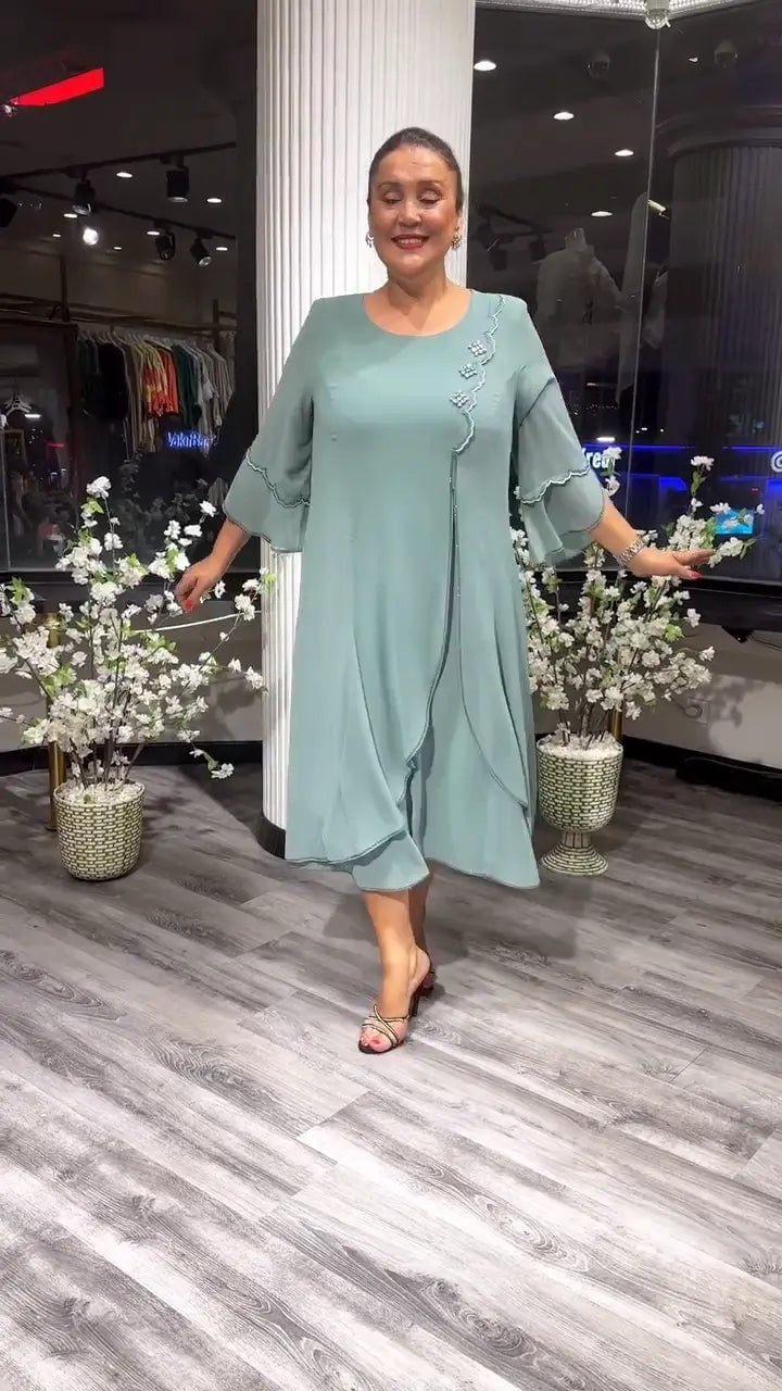 chiffon solid color loose dress