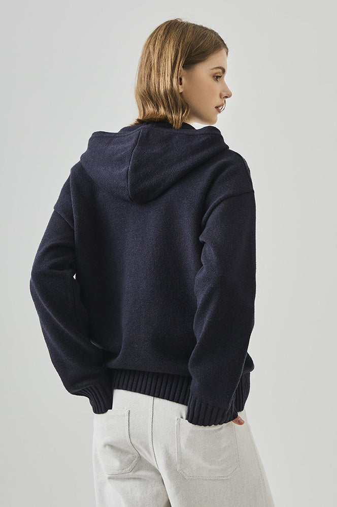 Slouchy VNeck Hooded Sweater