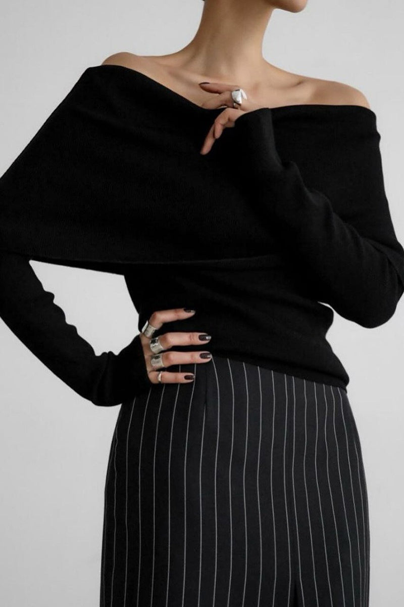 Off Shoulder Bodycon Knit Top