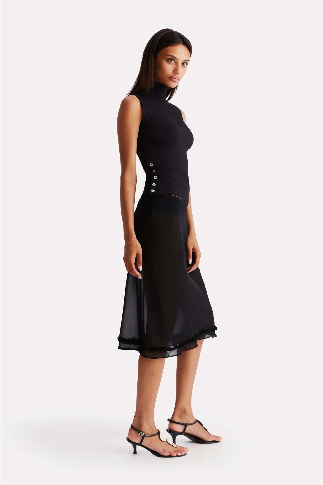 Polka Dot High Waist A-Line Skirt