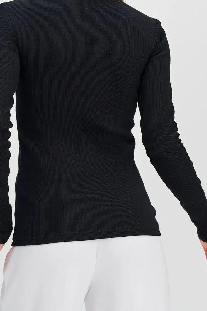 Turtleneck Ribbed Slim Knit Long Sleeve Base Layer