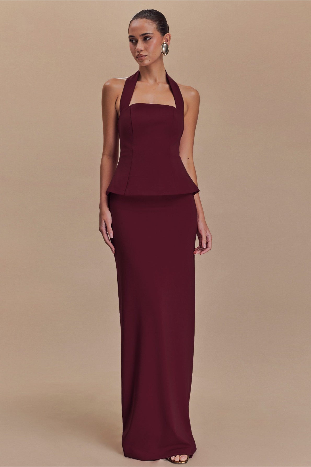 Halter Backless Maxi With Side Slit Dress 13