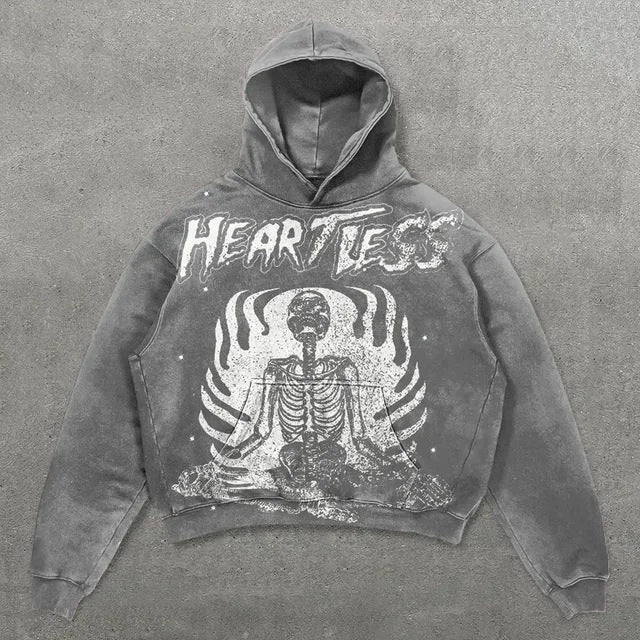 Vintage Skull ZipUp Hoodie