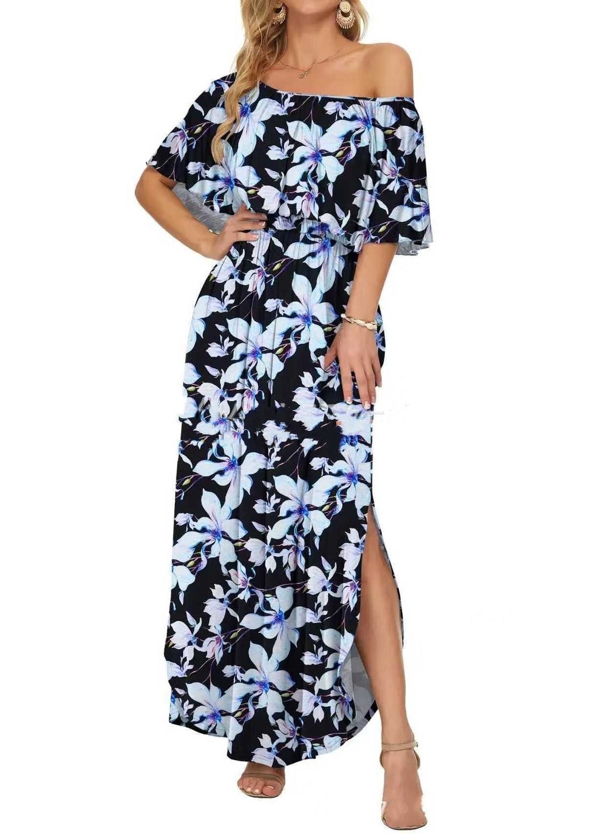 Claire | Printed Off-Shoulder Maxi