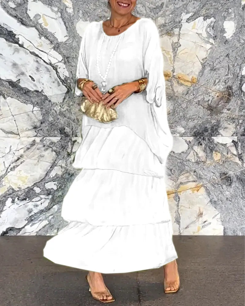 Zenaida Minimalist Long Loose Dress Elevated Occasion Wear