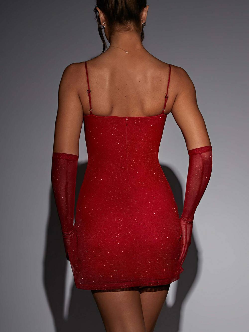 Pixie Mini Dress Red Sparkle
