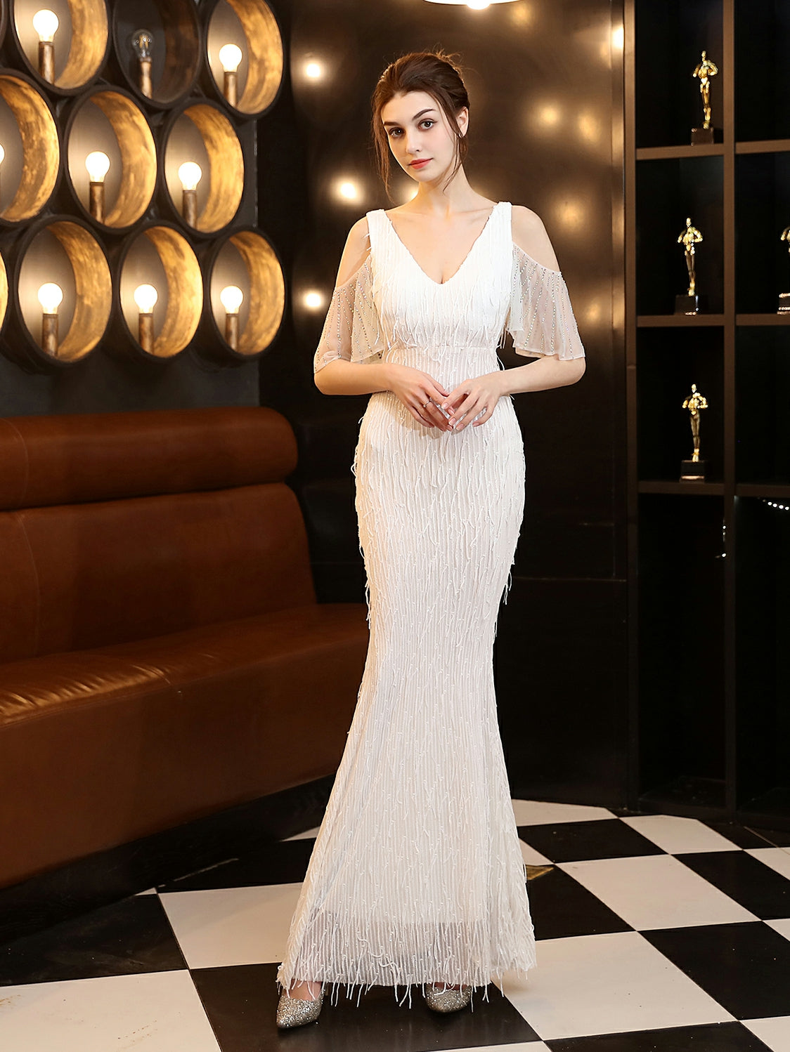Tassel Beaded elegant evening dress