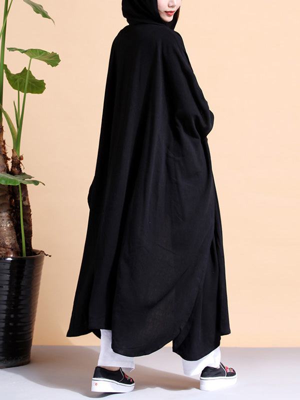 Batwing Sleeve Open Front Loose Long Cape Coat 10
