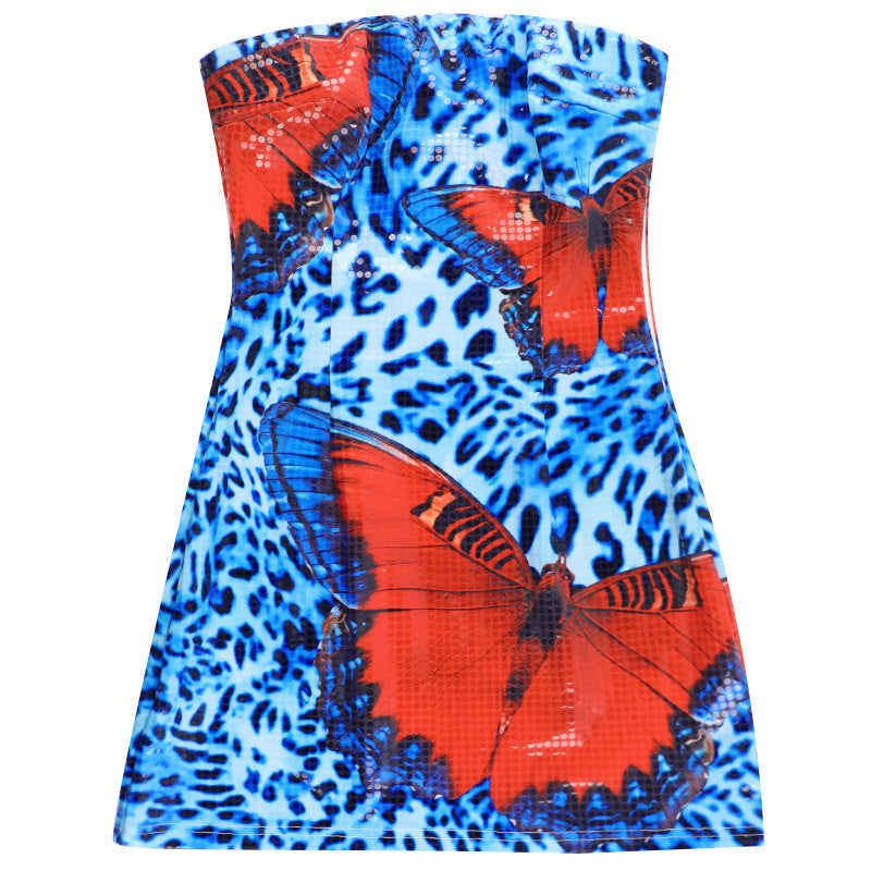 Carlini Mini Dress Blue