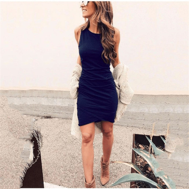 Ruched Side Bodycon Dress M / Green Short Bodycon Slim Dress