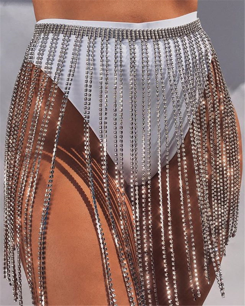 Night Gleaming Fringe Skirt