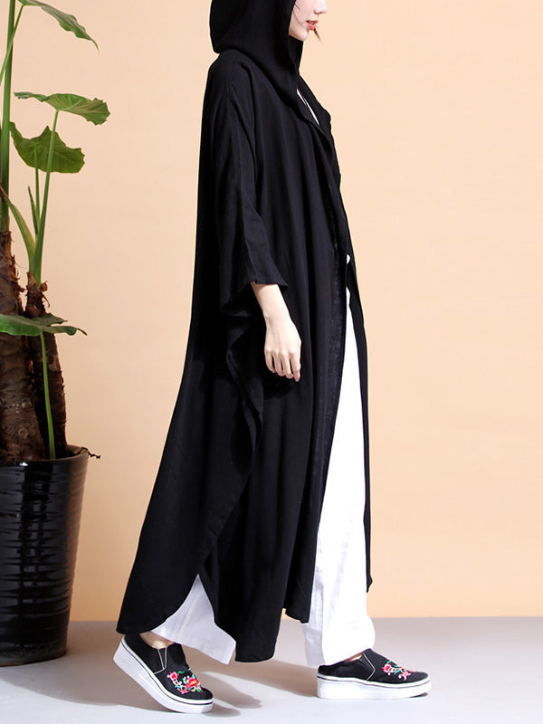 Batwing Sleeve Open Front Loose Long Cape Coat 11