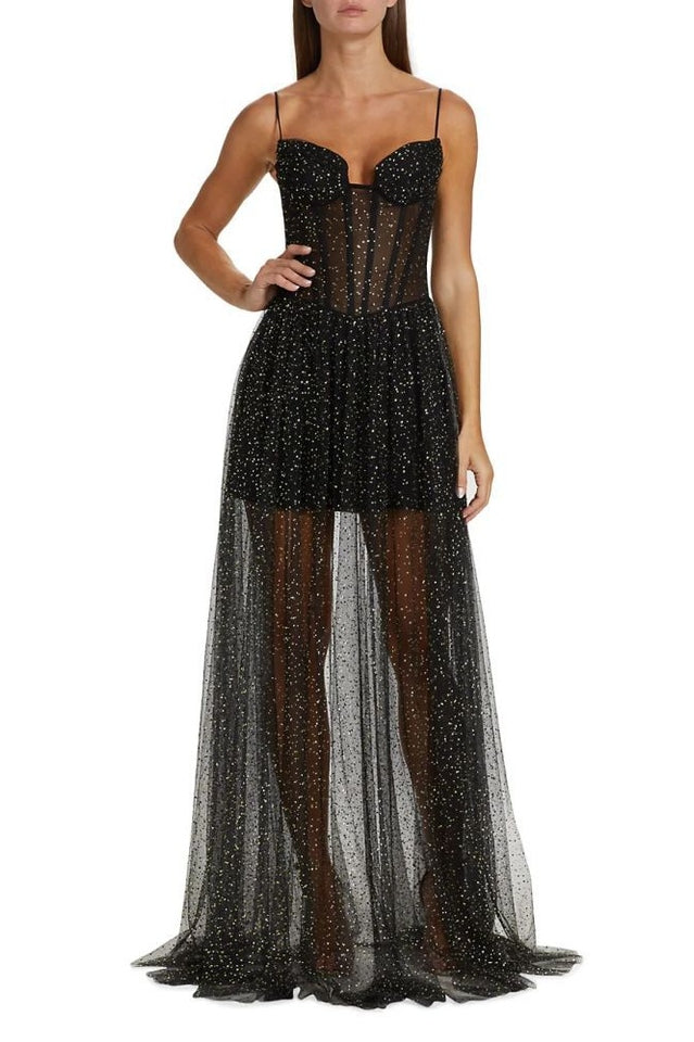 Crystal Embellished Stylish Corset Gown