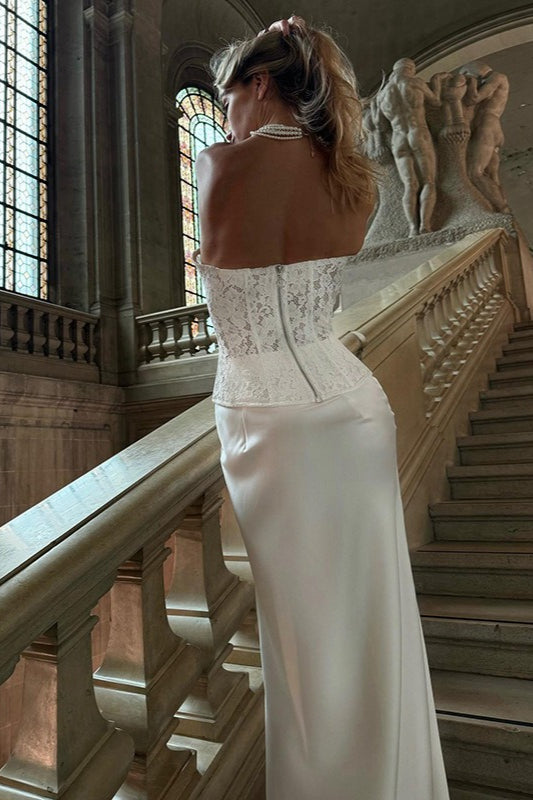 White Lace Bustier Bodycon Dress 4