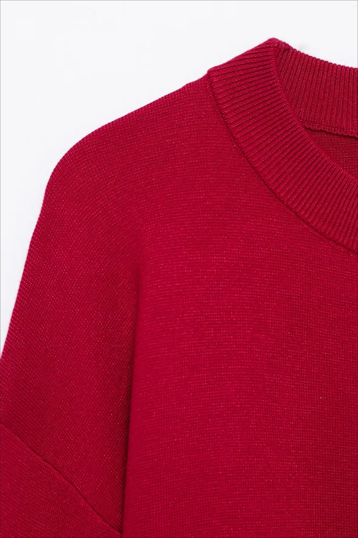Knit ONeck Heart Button Sweater