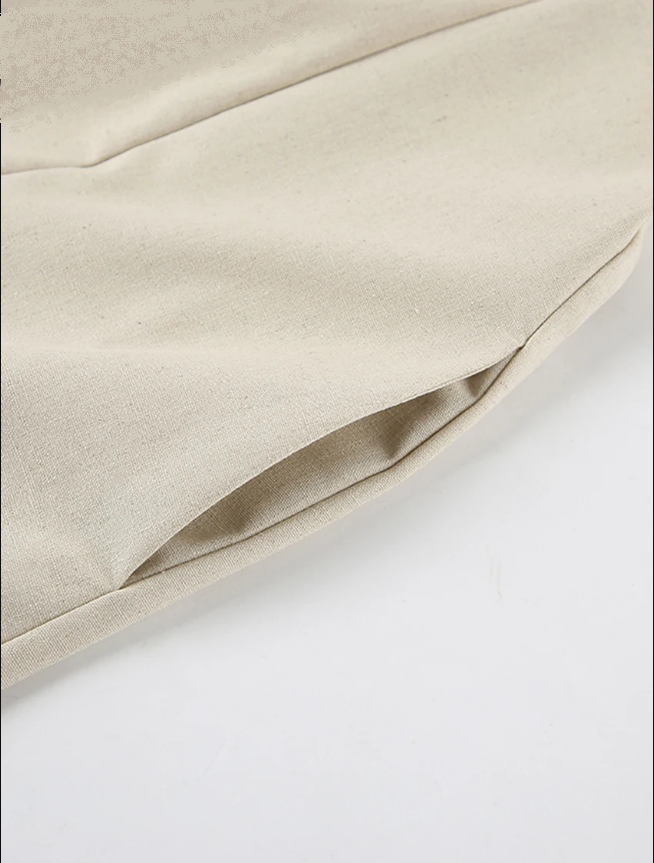 Daria Khaki Linen A-line Dress with Pockets for Women Easy Wear Style