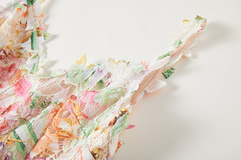 Flower Hollow Embroidered Slip Dress Lace Dress