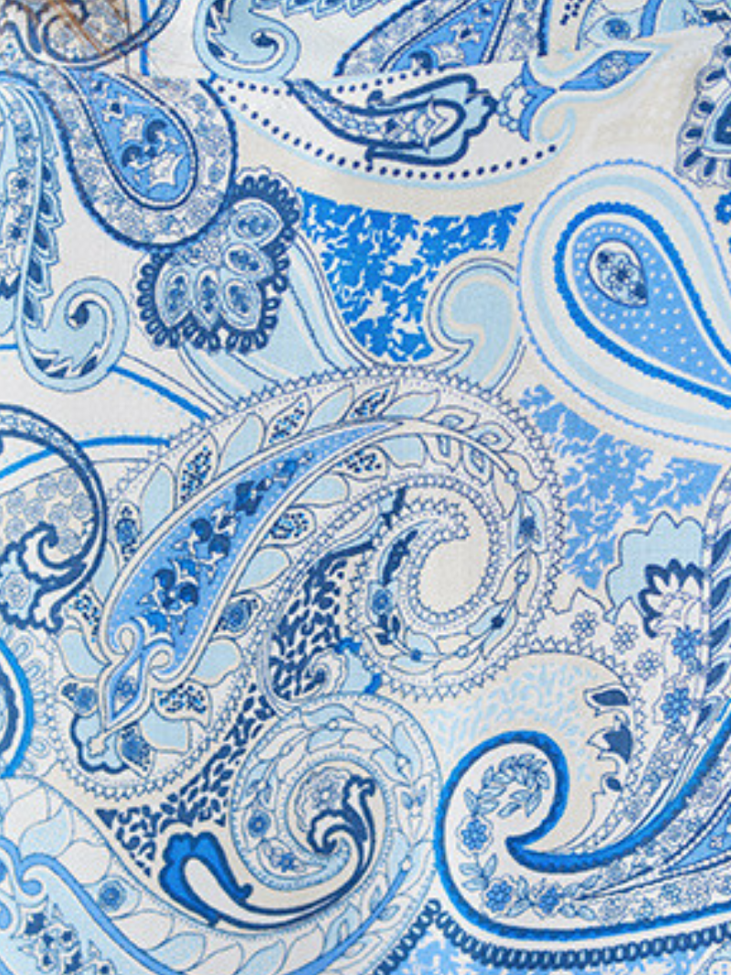 V-Neck Paisley Print Short Sleeve Loose Kaftan Maxi Dress