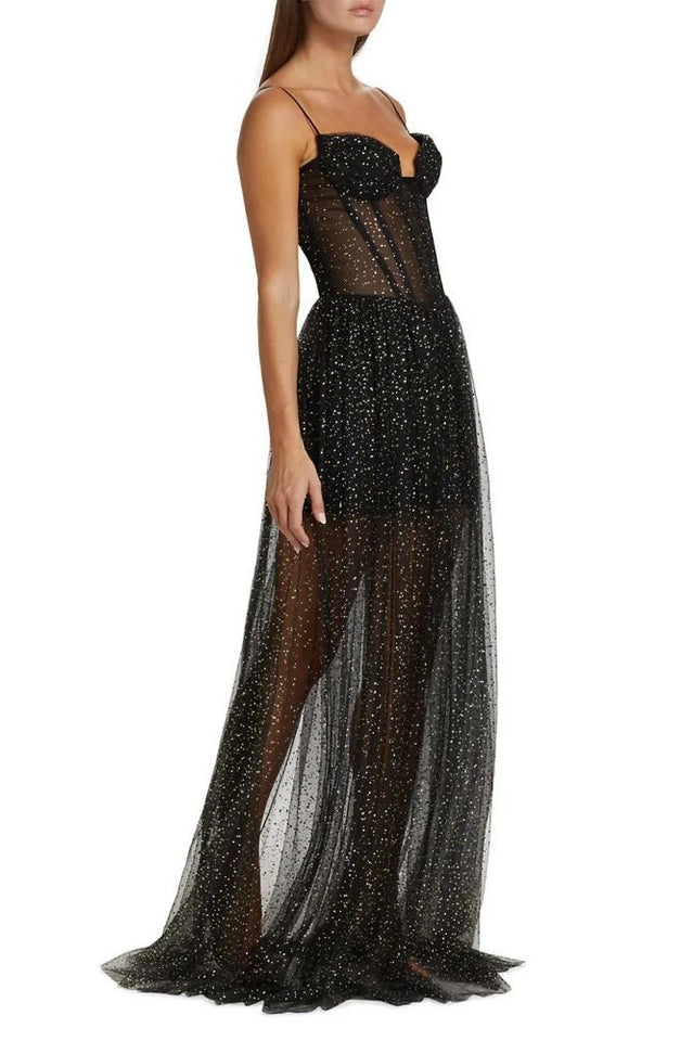 Crystal Embellished Stylish Corset Gown