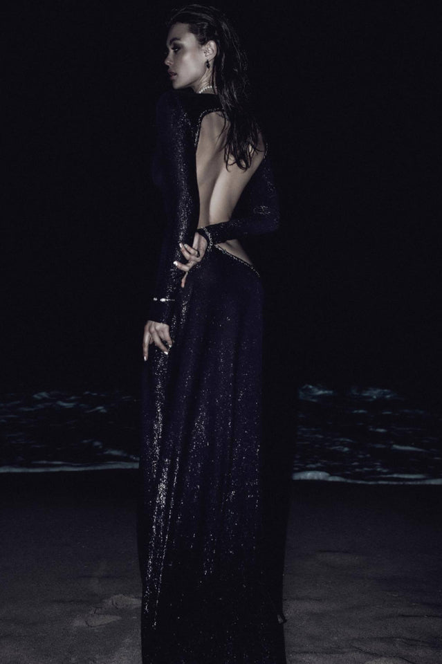 Cut Out Stylish Backless Gown