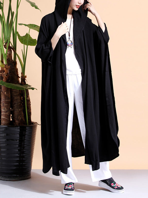 Batwing Sleeve Open Front Loose Long Cape Coat 12