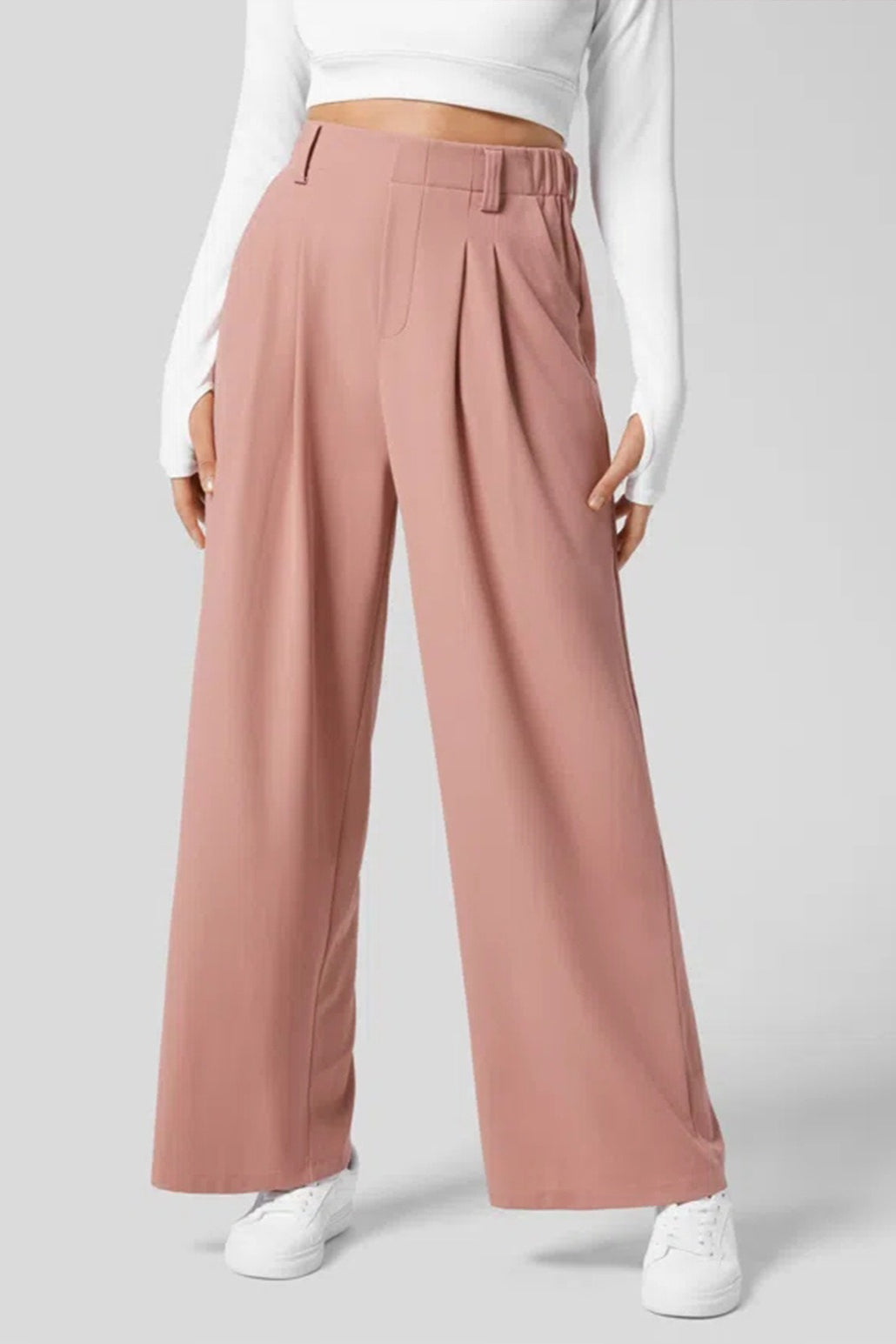 Hip Slimming Wide Leg Relaxed Knit Pants