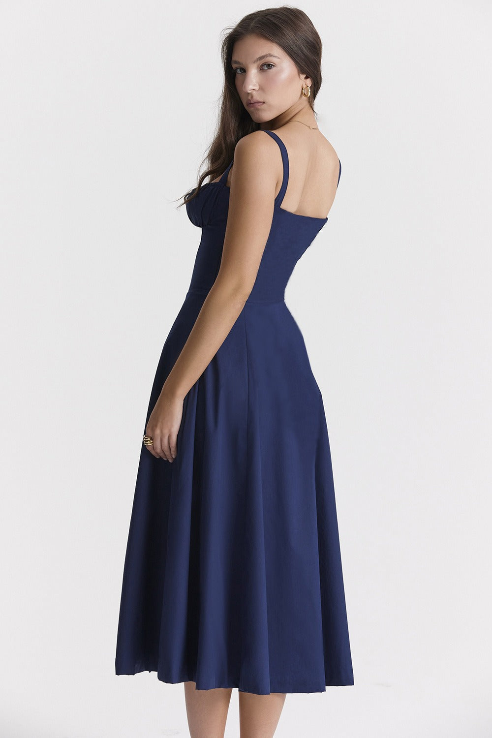 Side Slit Spaghetti Strap Romantic Prom Dress