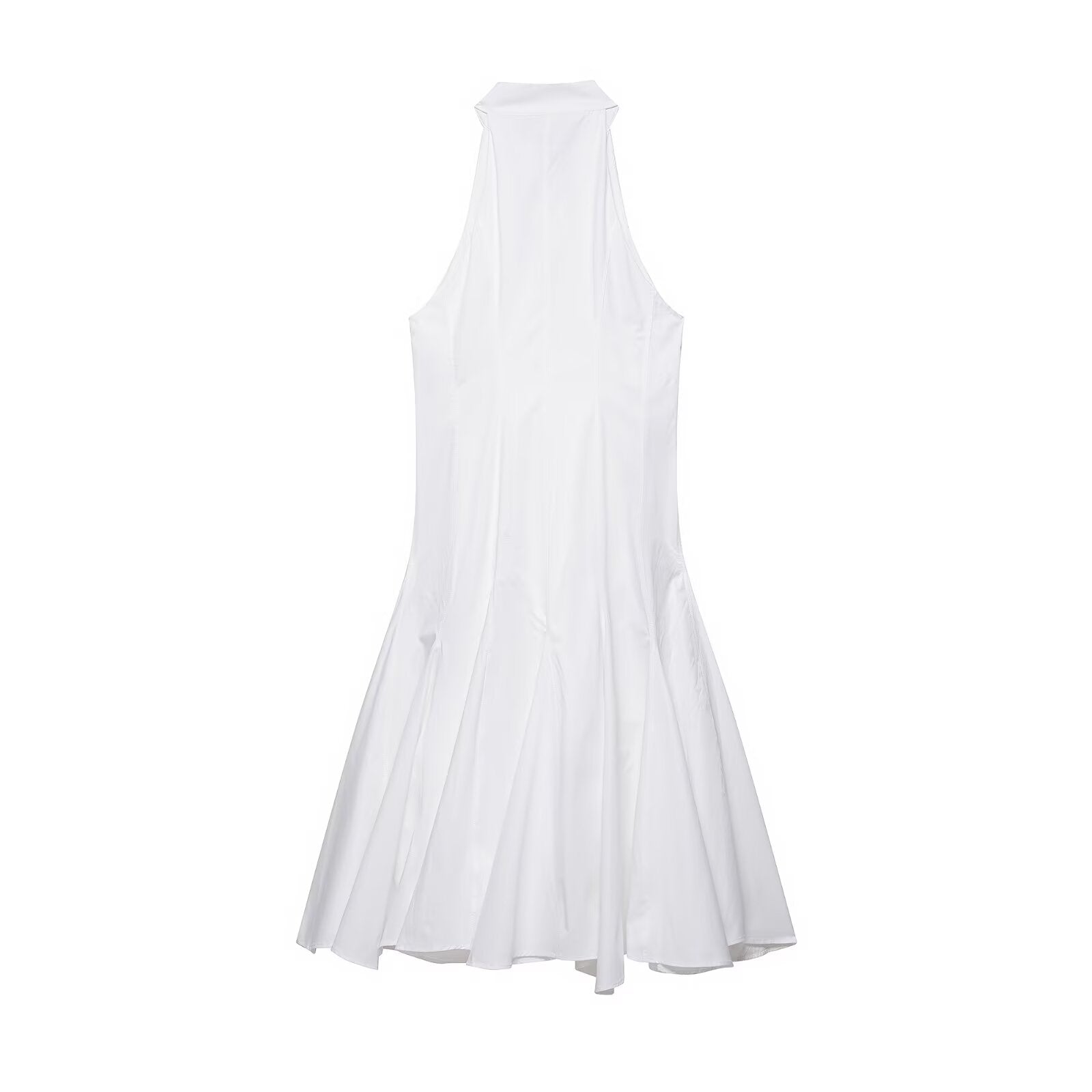 Women Clothing Spring Hanging Collar Triangle Cloth Midi Dress