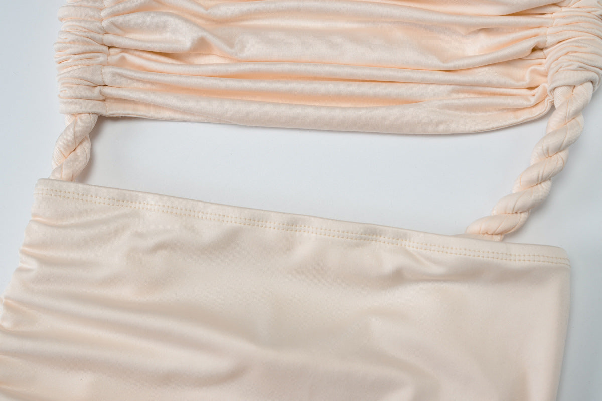 Delia Asymmetrical Dress Beige