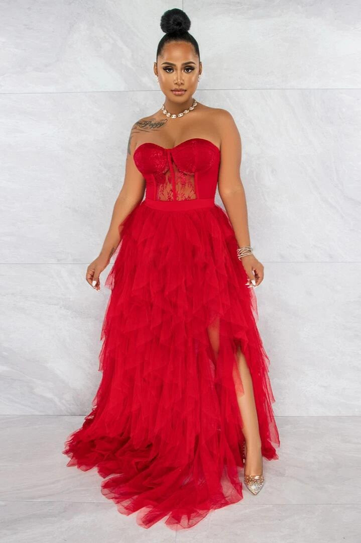 Sheer Lace Bustier Dress 5