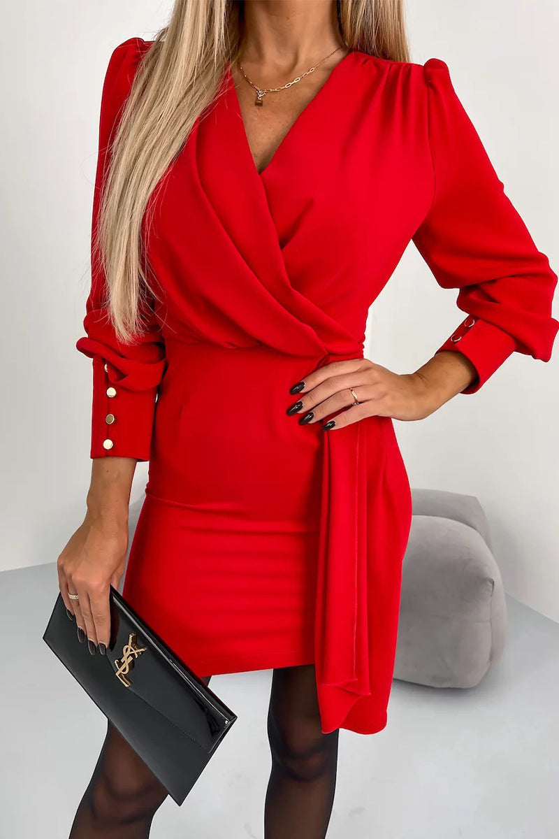 Griselda Sexy Elegant Solid Elegant Dress for Smart Casual Fashion