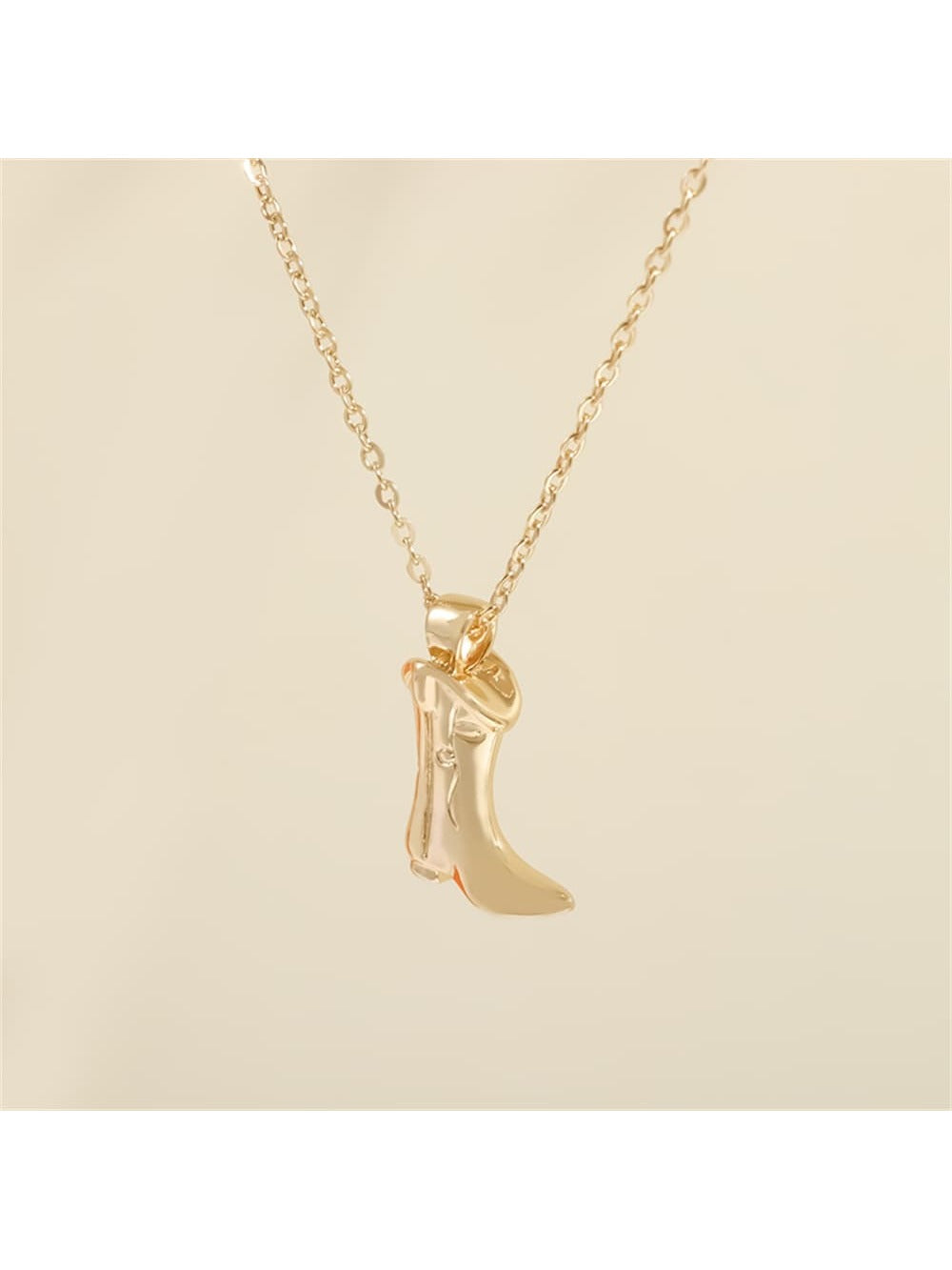 1pc Retro Punk Style Western Cowboy Boot Shaped Pendant Necklace,