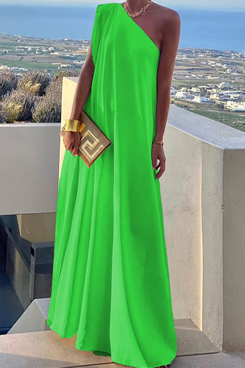 Thalia Elegant Simple Solid Classic Dress for Streetwear Style