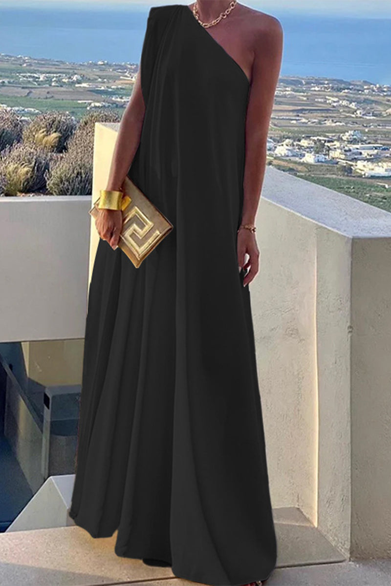 Thalia Elegant Simple Solid Classic Dress for Streetwear Style