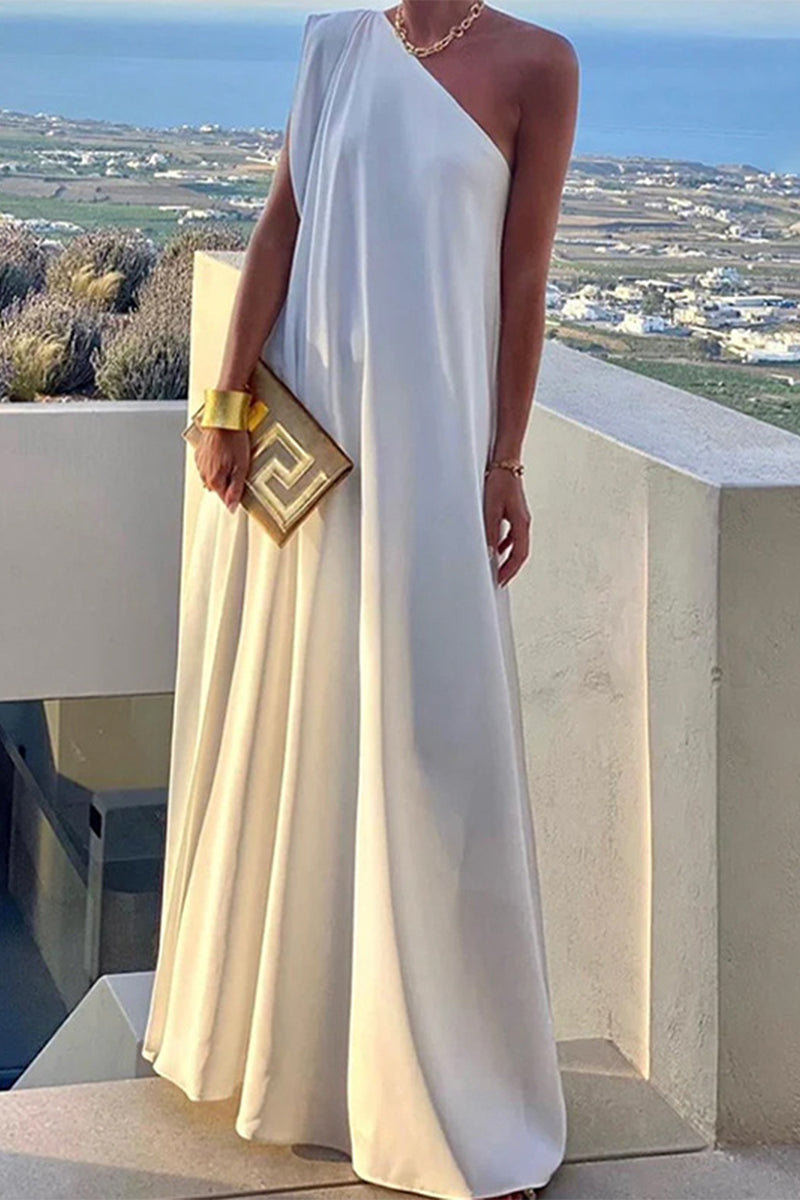 Thalia Elegant Simple Solid Classic Dress for Streetwear Style