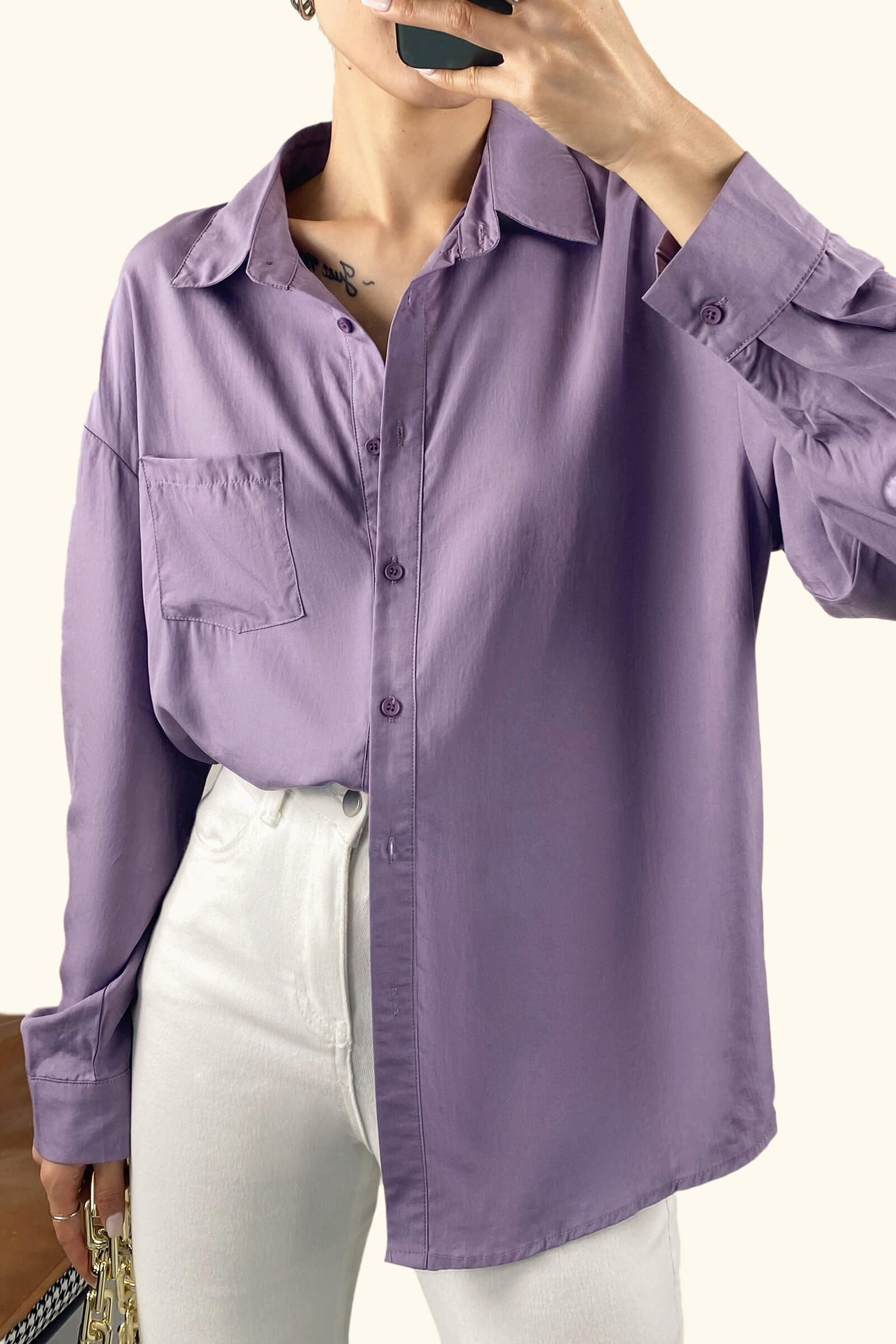 Slate Blue Long Sleeve Button Front Shirt