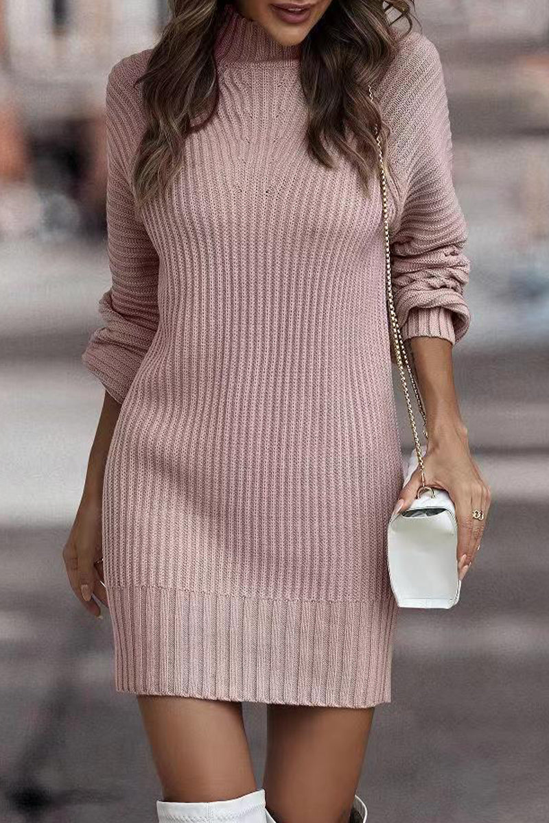 Zara Casual Solid Patchwork Dress with Vintage Inspired Everyday Styling