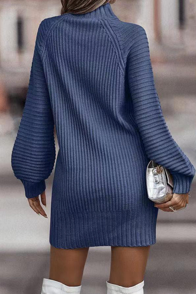 Zara Casual Solid Patchwork Dress with Vintage Inspired Everyday Styling